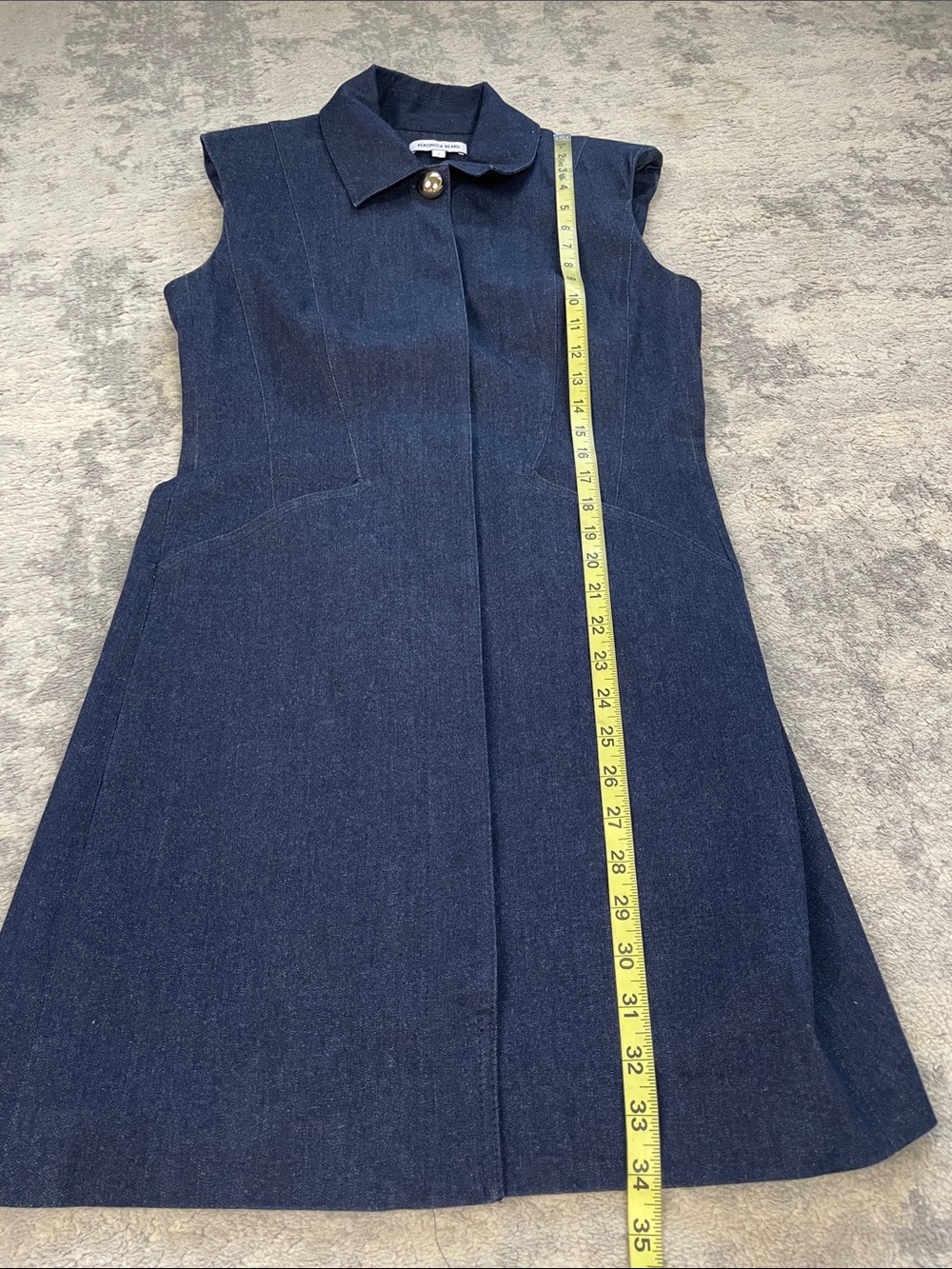 New Veronica Beard Serina Cotton Blend Mini Dress Denim Sz 8 - Picture 12 of 14